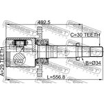 0211-T31ATRH, ШРУС NISSAN X-TRAIL JPNMAKE T31 2007.03-2014.04 [EL] внутренний ...