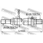 0512-M316MT, Полуось правая, MAZDA 3 BK 2003-