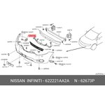 622221AA2A, Кронштейн бампера передн прав NISSAN MURANO (Z51) 08-