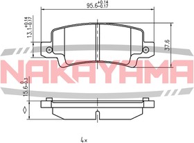 HP8439NY, Колодки тормозные дисковые задние TOYOTA COROLLA 00-02, COROLLA 02-