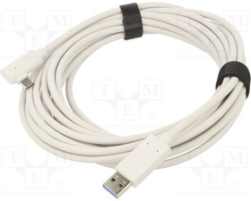 CU412, Cable; USB 3.2; USB A plug,USB C angled plug; 5m; white; Core: Cu