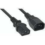 Кабель питания Filum FL-PC-C13/C14-C1-1.0-BK ПВС-АП 3x1.0 С13 - C14, 220/250В ...