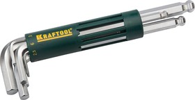 27431-2_z01, Набор KRAFTOOL: Ключи имбусовые длинные с шариком, Cr-Mo сталь, держатель-рукоятка, HEX 2-10мм, 8 пр