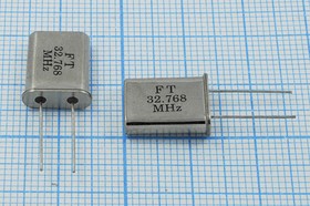 Кварцевый резонатор 32768 кГц, корпус HC49U, S, марка U[FT], 3 гармоника, (FT 32.768 MHz)