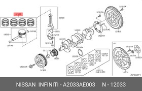 A2033AE003, Кольца поршневые NISSAN X-TRAIL (T30)