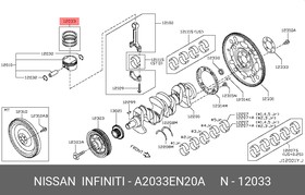 A2033EN20A, Набор поршневых колец NISSAN QASHQAI (J10E)