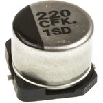 EEEFK1C221AP, Cap Aluminum Lytic 220uF 16V 20% (8 X 6.2mm) SMD 300mA 2000h 105C ...
