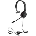 Jabra Evolve 20 MS Mono Headset, for contact centers, overhead, wired, Mono ...
