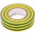 N-10 PVC TAPE 19MMX20M Y/G, Лента: электроизоляционная, W: 19мм, L: 20м, Thk ...