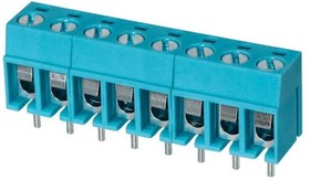 TB001-500-08BE, Fixed Terminal Blocks Terminal block, screw type, 5.00 , horizontal, 8 poles, CUI Blue, slotted screw, PCB mount