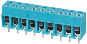 Фото 1/2 TB001-500-09BE, Fixed Terminal Blocks Terminal block, screw type, 5.00 , horizontal, 9 poles, CUI Blue, slotted screw, PCB mount