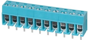 Фото 1/2 TB001-500-10BE, Fixed Terminal Blocks Terminal block, screw type, 5.00 , horizontal, 10 poles, CUI Blue, slotted screw, PCB mount