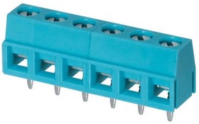 Фото 1/2 TB006-508-06BE, Fixed Terminal Blocks Terminal block, screw type, 5.08 , horizontal, 6 poles, CUI Blue, slotted screw, PCB mount