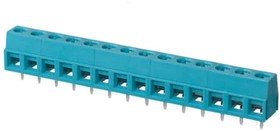 Фото 1/2 TB006-508-14BE, Fixed Terminal Blocks Terminal block, screw type, 5.08 , horizontal, 14 poles, CUI Blue, slotted screw, PCB mount