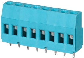 Фото 1/2 TB009-508-08BE, Fixed Terminal Blocks Terminal block, screw type, 5.08 , horizontal, 8 poles, CUI Blue, slotted screw, PCB mount