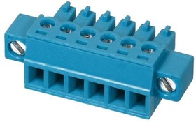 Фото 1/2 TBP02P1W-381-06BE, Pluggable Terminal Blocks Terminal block, pluggable, 3.81, plug, 6 pole, slotted screw, blue