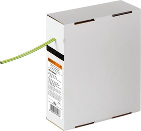 Термоусаживаемая трубка ТУТнг 4/2 желто-зеленая в коробке (10 м/упак) TDM