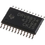 DRV8834PWP, Stepper Motor Driver IC, 10.8 V 1.5A 24-Pin, HTSSOP