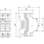 W902P104 / Автоматический выключатель 2P 10 A C 4,5 кА