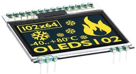 Фото 1/3 EA OLEDS102-6GGA, OLED Displays & Accessories OLED Yellow 102x64 w/ Protective Glass