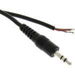 35HR07884X, Male 3.5mm Stereo Jack to Unterminated Aux Cable, Black