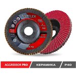 Круг лепестковый торцевой AGGRESSOR-PRO 2 125x22 V P40 4631148128248