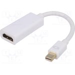 AK-AD-38, Адаптер, гнездо HDMI,вилка mini DisplayPort, 0,15м, Цвет: черный