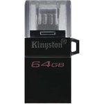Флешка USB Kingston DataTraveler microDuo 3 G2 64ГБ, USB3.0, черный [dtduo3g2/64gb]