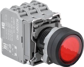 Фото 1/4 Кнопка BN22QP1-P/R NС+LED с подсветкой 230В, красная