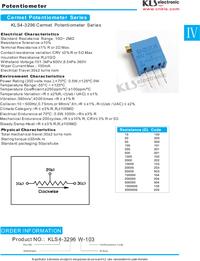Резистор подстроечный 100к, 25об, 3P/на плату, L-KLS4-3296X-104; №7271 ...