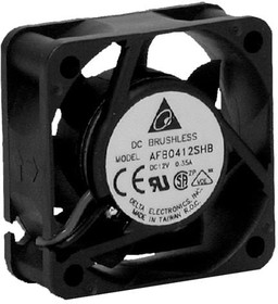 Фото 1/2 AFB0412HB-F00, DC Fans DC Tubeaxial Fan, 40x15mm, 12VDC, Ball Bearing, 3-Lead Wires, Tachometer