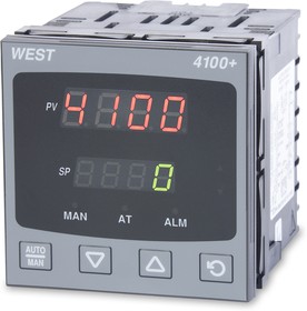 P4100-2100-000R, P4100 PID Temperature Controller, 96 x 96 (1/4 DIN)mm, 1 Output Relay, 100 → 240 V ac Supply Voltage