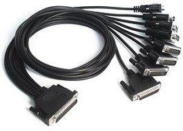CBL-M68M9x8-100, Male VHDCI to Male 9 Pin D-sub x 8 Serial Cable, 1m