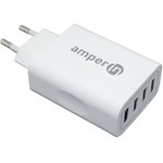 Блок питания (сетевой адаптер) Amperin 4-port USB 5V 2.4A (YDS-TC028-4-0-0) белый