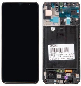(A505F) дисплей в сборе с тачскрином и передней панелью (модуль) для Samsung Galaxy A50 (SM-A505F) Super Amoled, черный (100%)