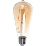 102802006, Лампа светодиодная филаментная LED 6 Вт 550 лм 2400К AC185-265В E27 ...
