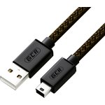 GCR-51199, GCR Кабель PROF 3.0m USB 2.0, AM/mini, черно-прозрачный ...