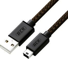 Фото 1/4 GCR-50920, GCR Кабель PROF 2.0m USB 2.0, AM/mini, черно-прозрачный, 28/24 AWG, экран, армированный, морозостойк