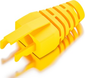 GCR-53653, GCR Колпачок для коннектора 8p8c RJ-45 5кат изолирующий желтый (10шт) диаметр кабеля: 5.0-5.5 мм