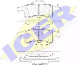 181399, Колодки дисковые задние JEEP GRAND CHEROKEE 4.0/4.7/2.7CDI/3.0TD 99-02