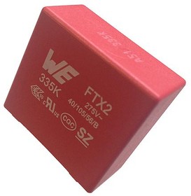 Фото 1/2 890324025017CS, WCAP-FTX2 Polypropylene Capacitor PP, 275V ac, ±10%, 100nF, Through Hole