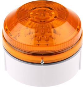 Фото 1/3 LED195-02WH-01, LED195 Series Amber Flashing Beacon, 20 → 30 V ac/dc, Surface Mount, Wall Mount, LED Bulb, IP65