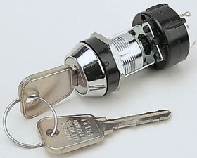 CK 6014, Key Switch, 150 mA @ 250 V ac 3-Way Flat-Key