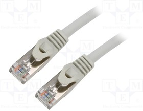 PP6A-LSZHCU-7.5M, Patch cord; S/FTP; 6a; solid; Cu; LSZH; grey; 7.5m; 27AWG; Cablexpert