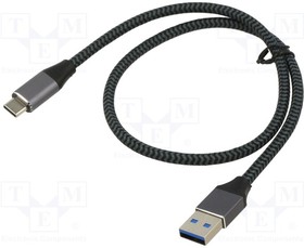 KABUSBC OEM-C2-2, Cable; USB 3.1; USB A plug,USB C plug; 2m; black-gray; 10Gbps; 15W