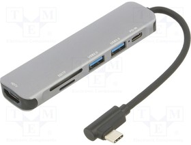 CU4282A, Adapter; USB 3.0; nickel plated; 0.15m; black; 5Gbps; silver; PVC