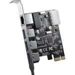 Контроллер PCI-E ORICO USB 3.0x3, RJ45x1 черный (ORICO-PNU-3A1R-BK-BP)