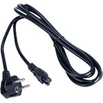 AK-NB-10A, Кабель; угловая вилка CEE 7/7 (E/F),IEC C5 "мама"; 3м; черный