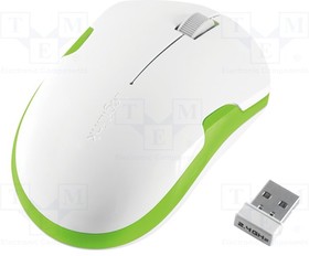 ID0133, Оптическая мышь, белый, зеленый, USB, беспроводная, Кол-во кноп: 3