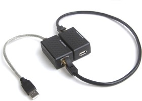 Фото 1/8 GCR-54079, GCR Удлинитель USB по витой паре, передатчик AM+RJ45, приемник RJ45+AF+DC для питания